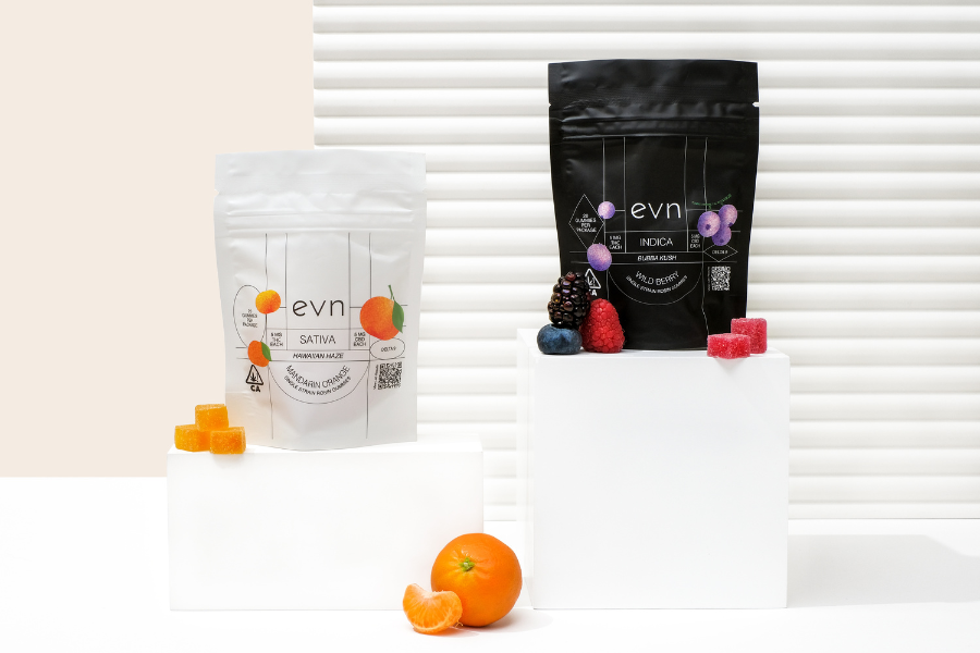 indica and sativa gummies with oranges