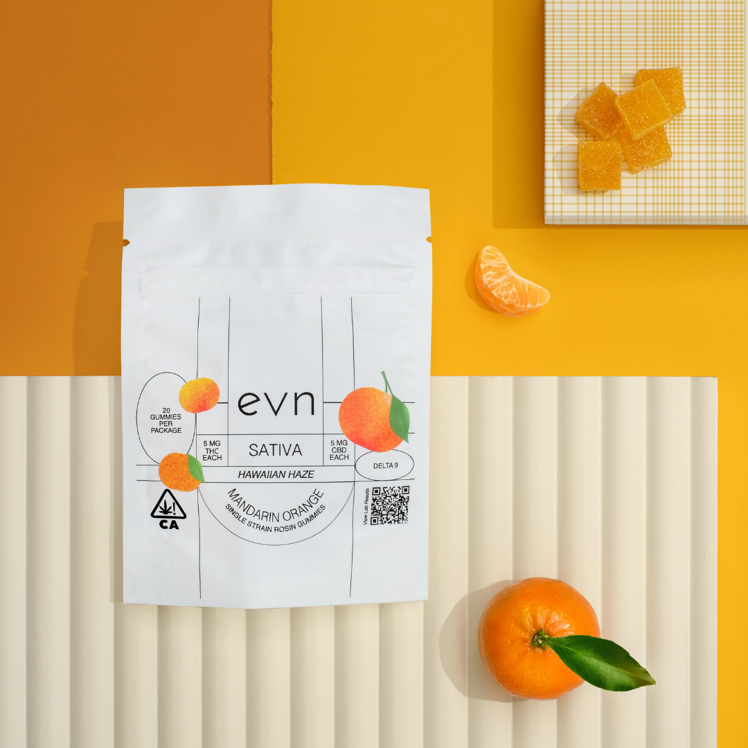 orange sativa gummies with a mandarin orange