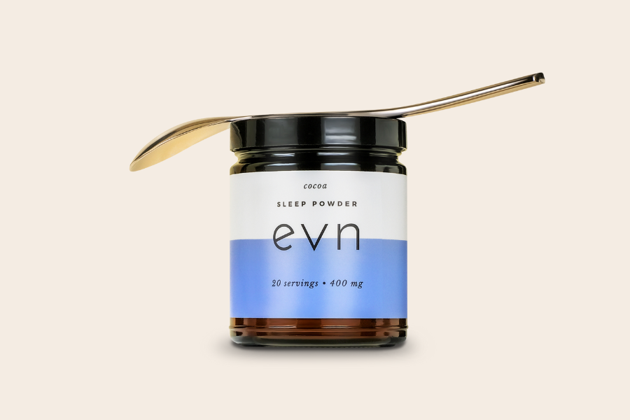 sleep powder bottle with a golden spoon on top