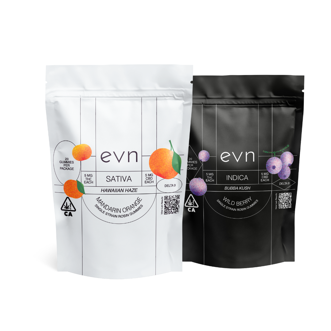 indica and sativa gummy pouches