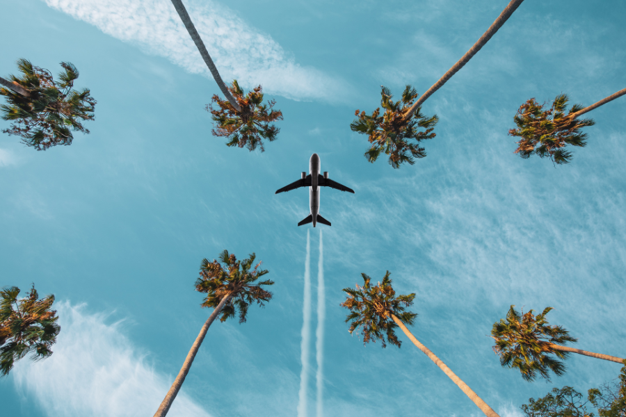 an airplane in the sky