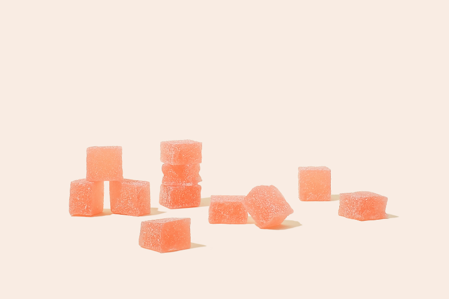 watermelon flavored delta 9 gummies scattered
