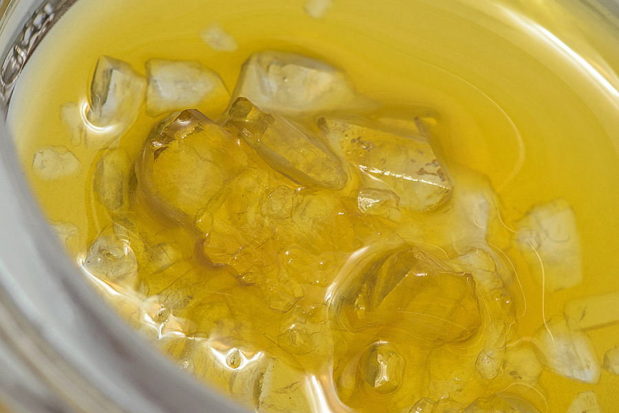 a golden color thc extract called diamond sauce