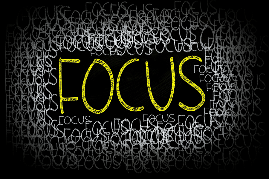 focus yellow lettering