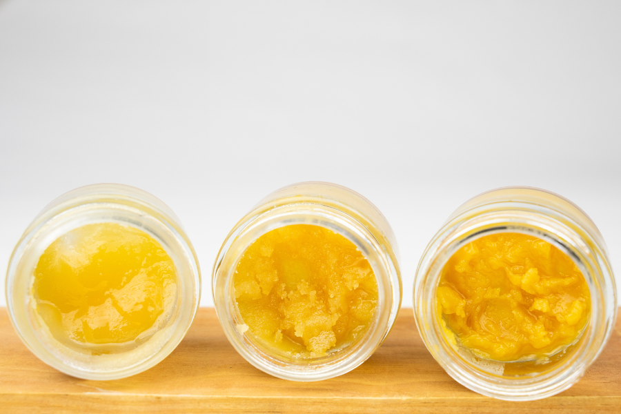 different cannabis extracts in jars