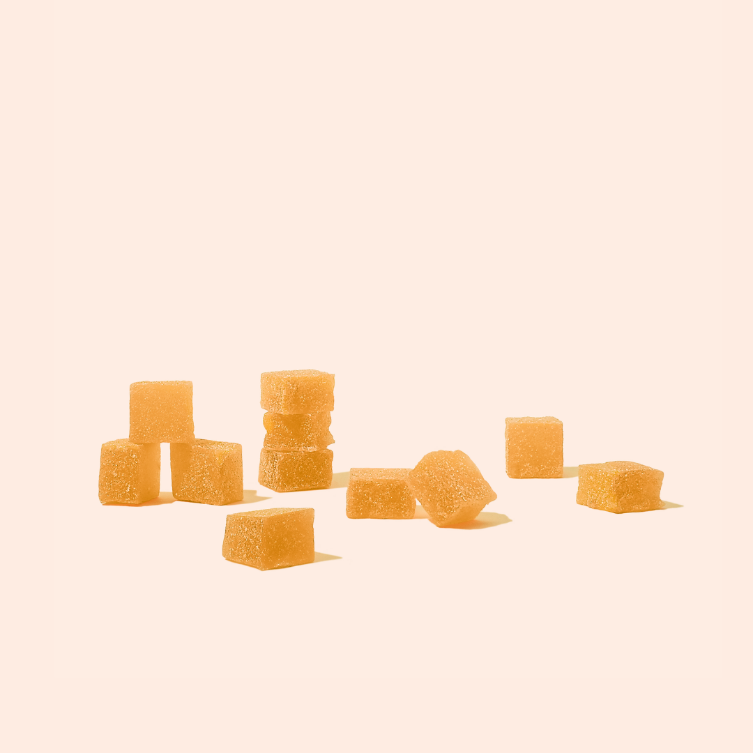mandarin orange gummy cubes