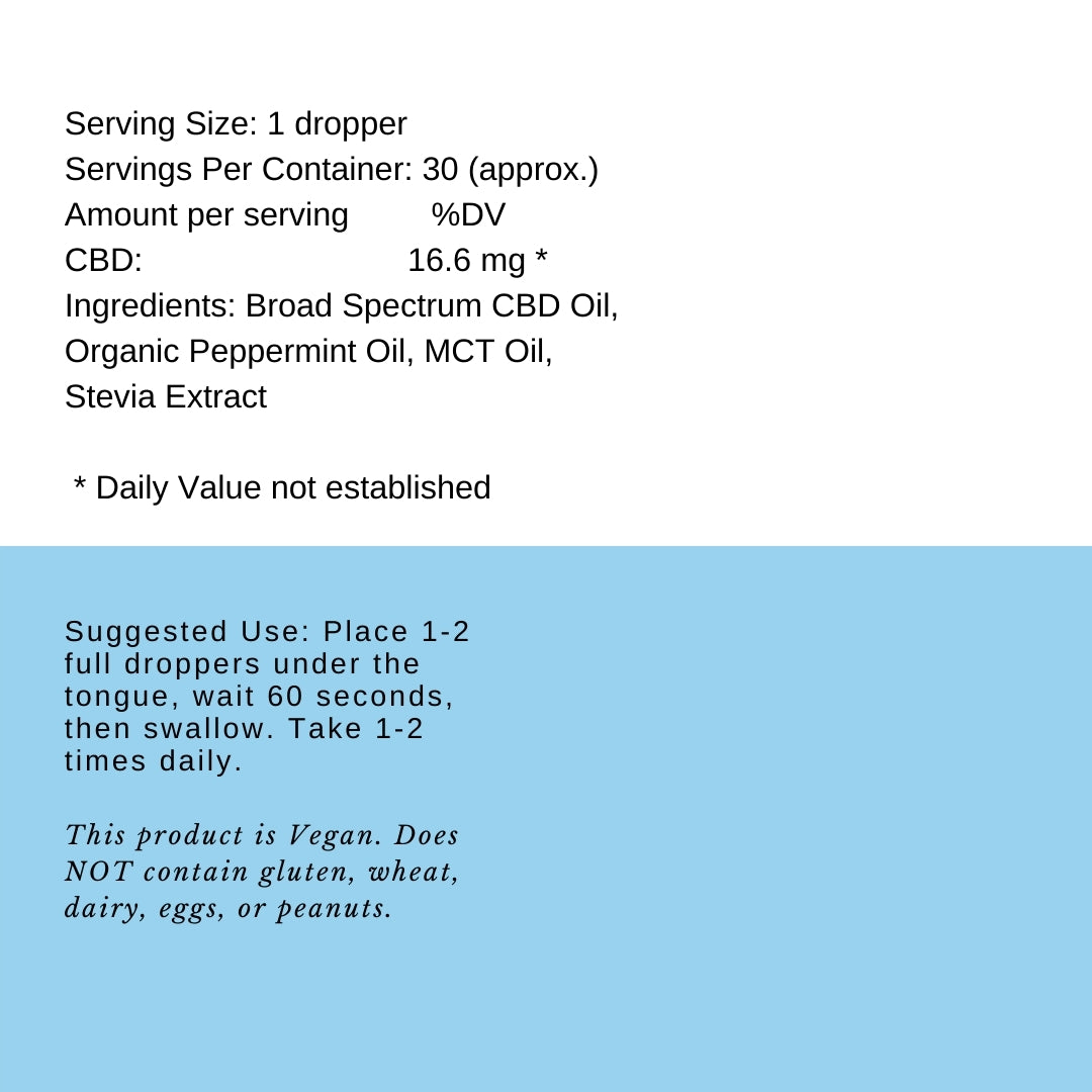 Mint 500 mg oil label