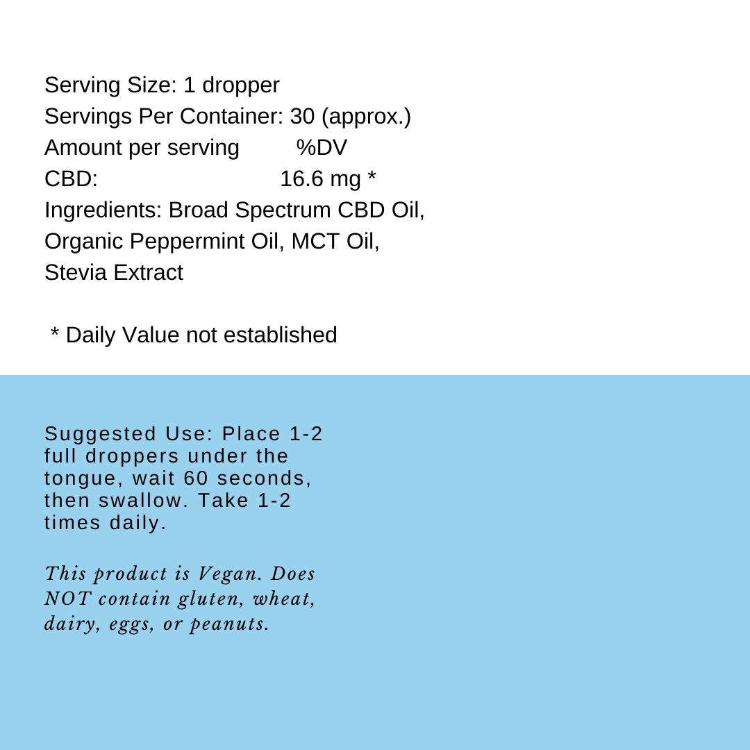 Mint 500 mg oil label